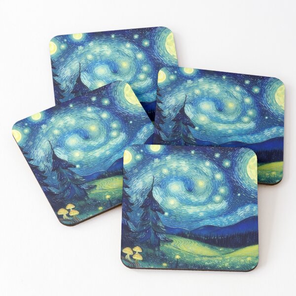 Item preview, Blue Starry Night - Magic Mushroom Forest #20 designed and sold by Scarlet Swan.