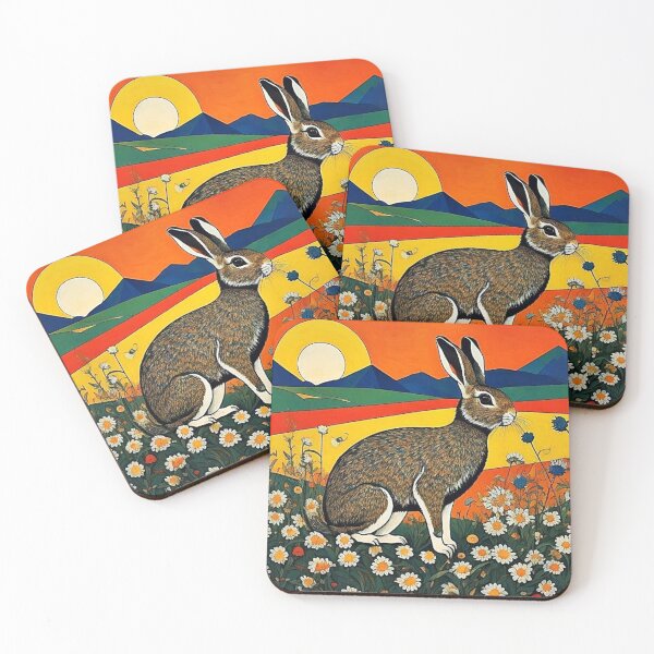 Item preview, Rabbit among Daisy Meadow designed and sold by George Hutton Hunter.