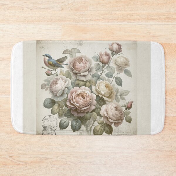 Item preview, Whispered Petals A Nostalgic Symphony with Roses and Birdsong Shabby Chic Artwork designed and sold by irek07.