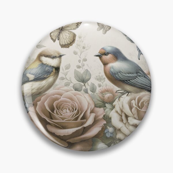 Item preview, Enchanted Garden: Serenade of Birds and Dance of Butterflies Shabby Chic Artwork designed and sold by irek07.
