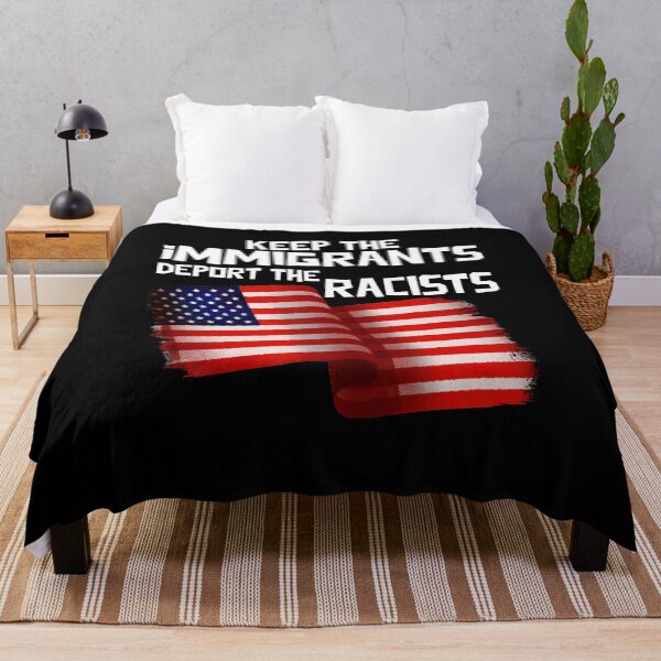 Item preview, Keep The Immigrants Deport Racists USA Flag designed and sold by sadedream.