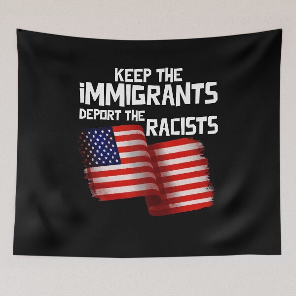 Item preview, Keep The Immigrants Deport Racists USA Flag designed and sold by sadedream.