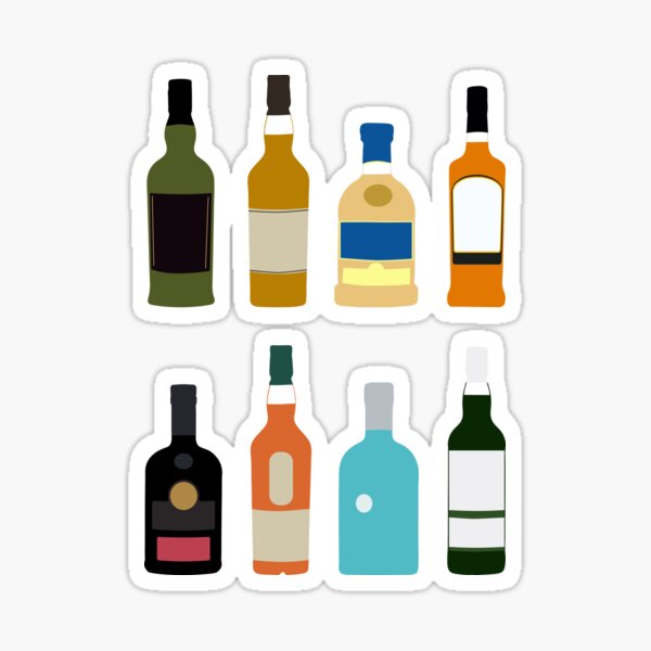 Item preview, Iconic Islay whisky bottles flat design  designed and sold by TheWhiskyBox.