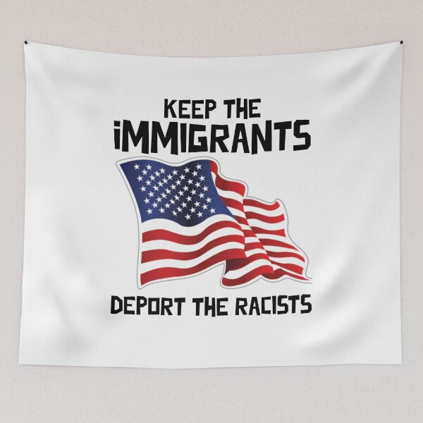 Item preview, Keep The Immigrants Deport Racists USA Flag designed and sold by sadedream.