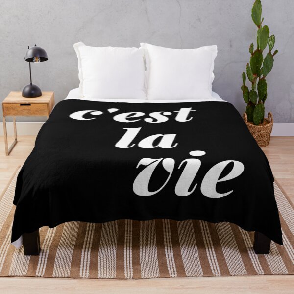 Item preview, C'est La Vie French Quote Typography in Black and White designed and sold by JuneJournal.
