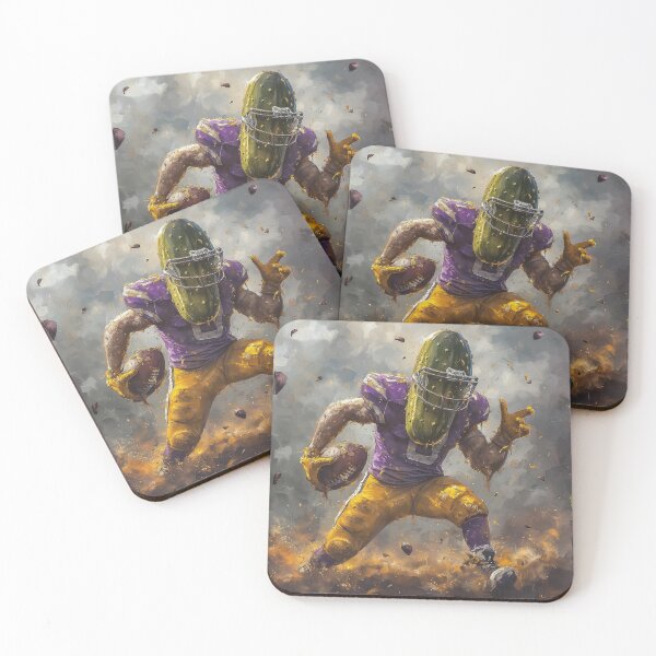 Item preview, Cool looking Cucumber as an American Football Player on the run designed and sold by Sp3ctrumOfColor.