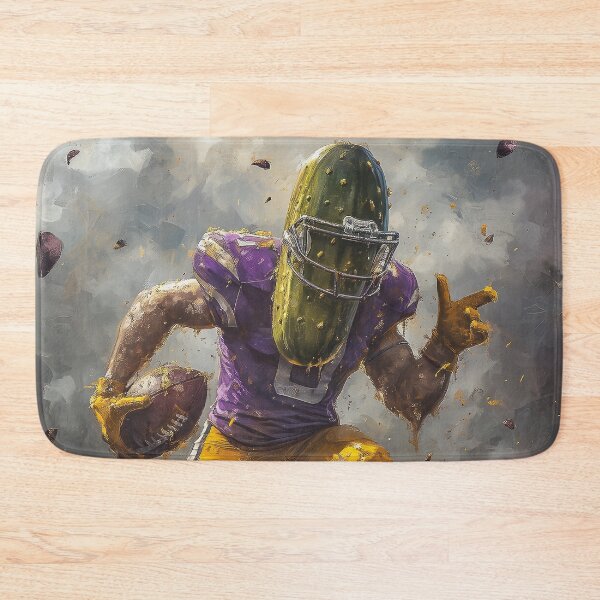 Item preview, Cool looking Cucumber as an American Football Player on the run designed and sold by Sp3ctrumOfColor.