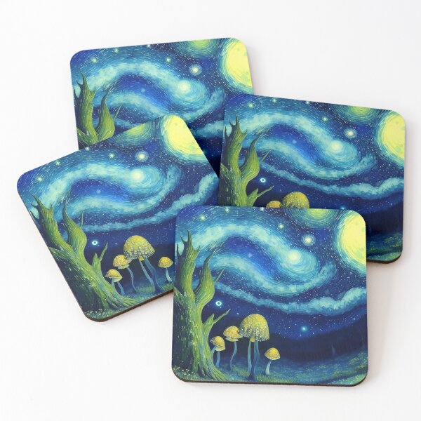 Item preview, Blue Starry Night - Magic Mushroom Forest #21 designed and sold by Scarlet Swan.