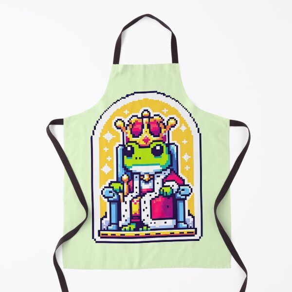 Aperçu de l'œuvre King Frog Pixel Art avec trône royal créée et vendue par PixVibe.