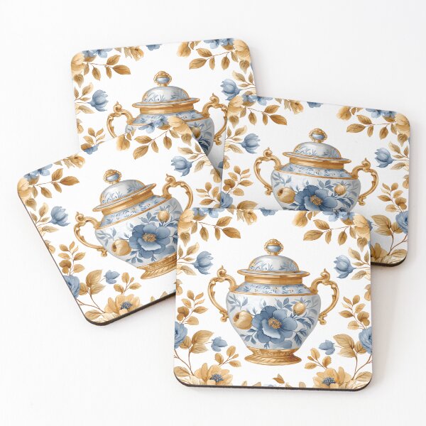 Item preview, Cerulean Blooms: Sugar Bowl in Ivory designed and sold by PixelCatalyst.
