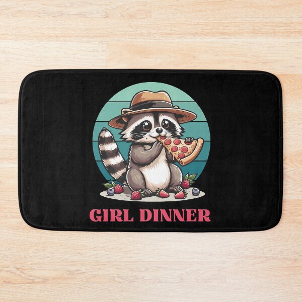 Item preview, Girl Dinner - Racoon Eating Pizza designed and sold by Kawaii-n-Spice.