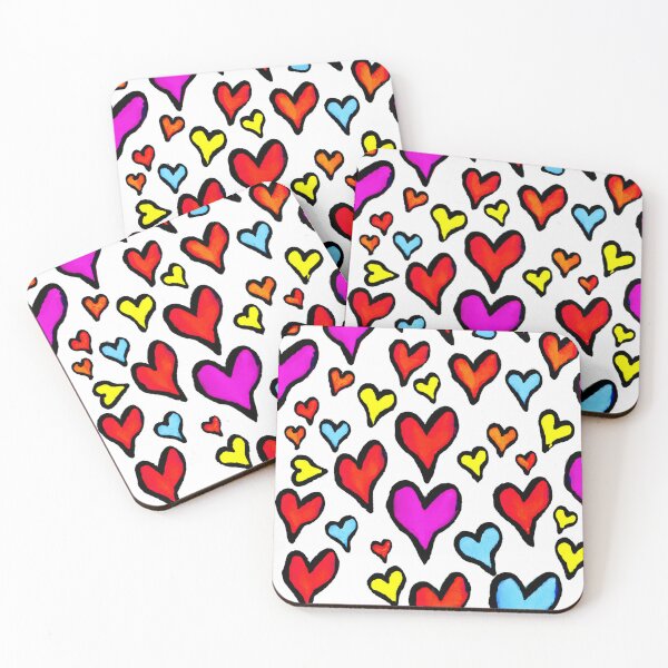Item preview, Chic Valentine's Hues: Colorful Hearts designed and sold by Health And Fitness Posts e-Store.