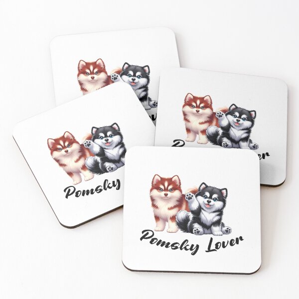 Item preview, cute little Pomsky Lover designed and sold by DogArtGallery.