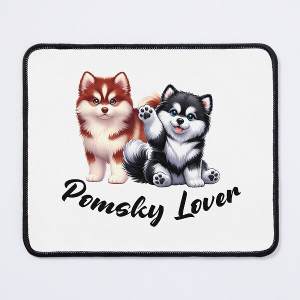 Item preview, cute little Pomsky Lover designed and sold by DogArtGallery.