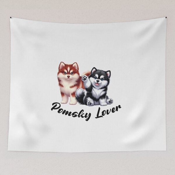 Item preview, cute little Pomsky Lover designed and sold by DogArtGallery.