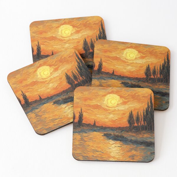 Item preview, Sunset lake cypresses designed and sold by TwilightTints.