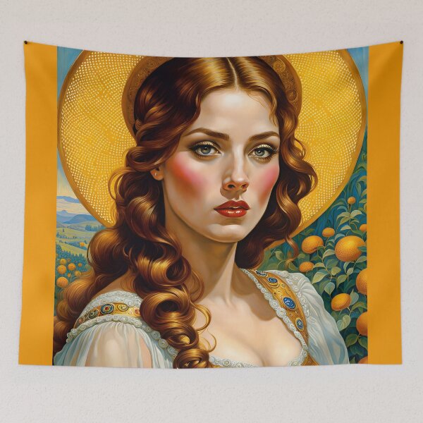 Item preview, Beautiful girl in the orange grove designed and sold by filusattila.