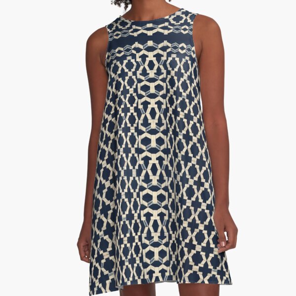 Camelbone Navy Blue X A-Line Dress