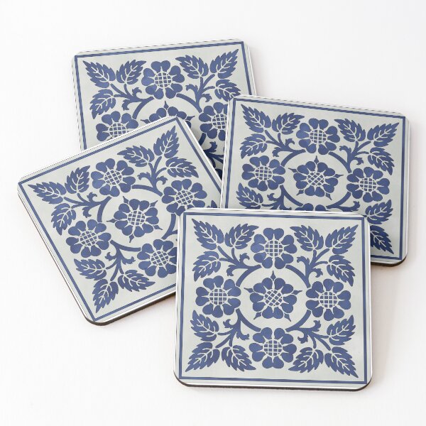 Item preview, Cobalt Blue Rose Tile Reproduction designed and sold by MadeByGeeClowes.