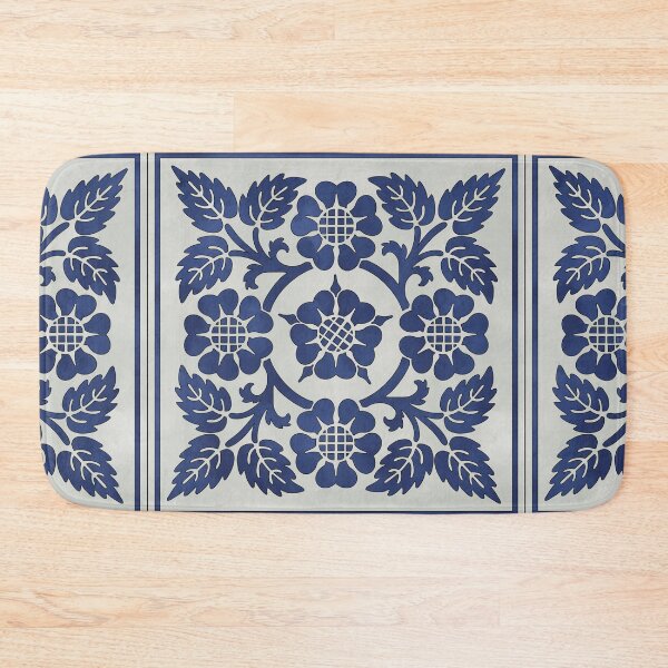 Item preview, Cobalt Blue Rose Tile Reproduction designed and sold by MadeByGeeClowes.