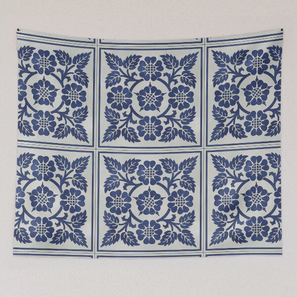 Item preview, Cobalt Blue Rose Tile Reproduction designed and sold by MadeByGeeClowes.