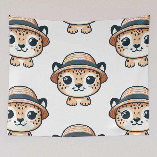 Item preview, Stylish Cheetah with Hat designed and sold by ArtfulWeave.