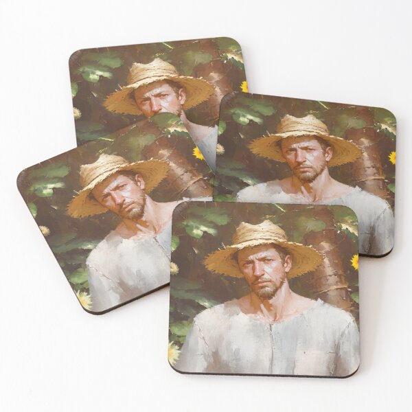 Item preview, A Man in a Straw Hat designed and sold by CharlieMakes.