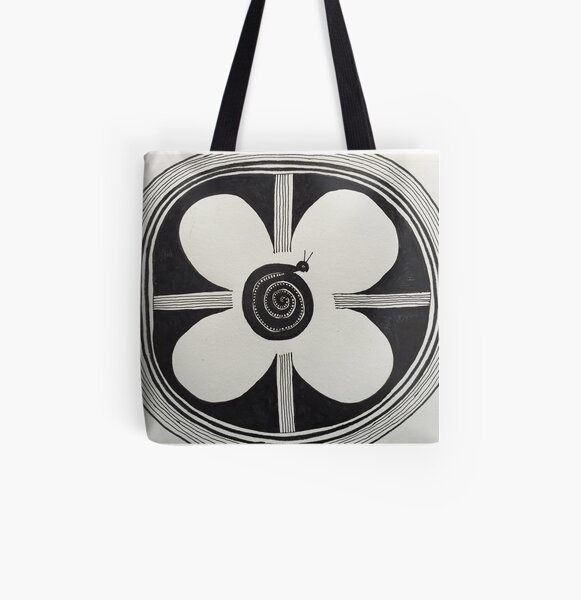 Mimbres Caterpillar Motif All Over Print Tote Bag