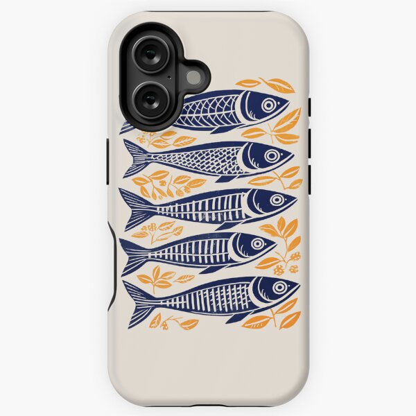Artikel-Vorschau von Dänischer Holzschnitt-Linolschnitt-Sardinenfisch-Druck, designt und verkauft von Kat.