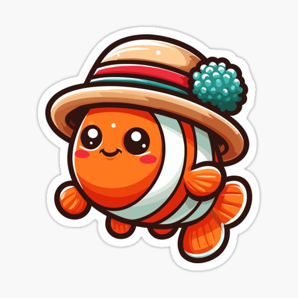 Item preview, Cool Clownfish in Hat designed and sold by ArtfulWeave.