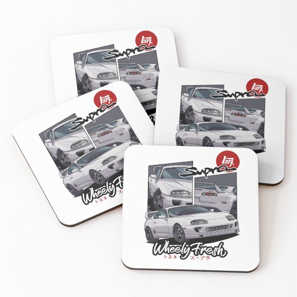 Item preview, White Toyota Supra 2JZ Comic Style Design - WheelyFresh designed and sold by Wheelyfresh.