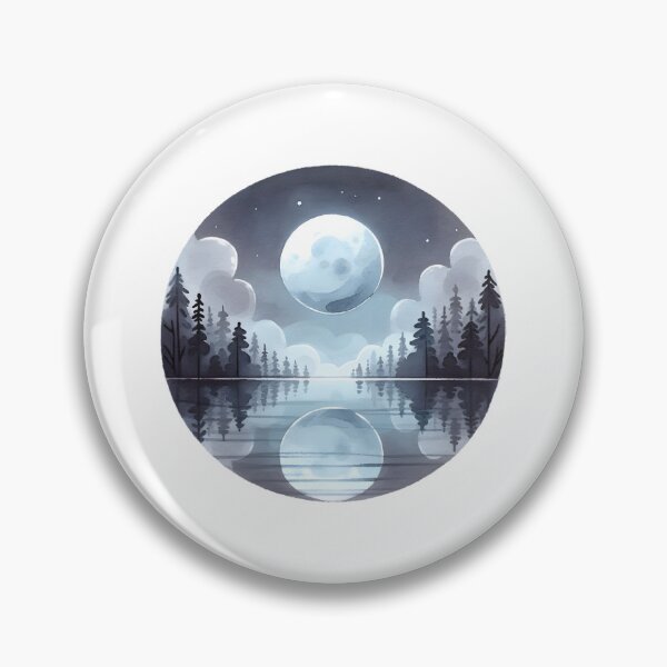 Artikelvorschau, Moonlit Night Over Forest Lake entworfen und verkauft von UmbrellaStudio1.