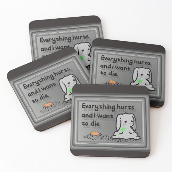 Item preview, Everything Hurts and I Want to Die *Black and Gray* designed and sold by BestPlace4Nutn.