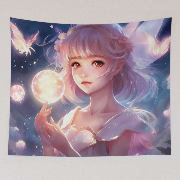 Item preview, Anime Girl of light butterflies designed and sold by V.I.A | ART.