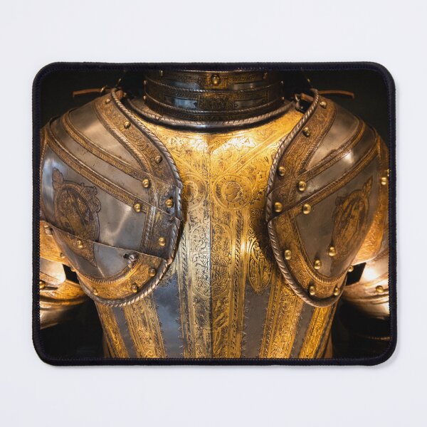 Item preview, Antique armour on black background. Concept for security, safety and fantasy. designed and sold by Paolo Modena Photography - Fine Italian Art.