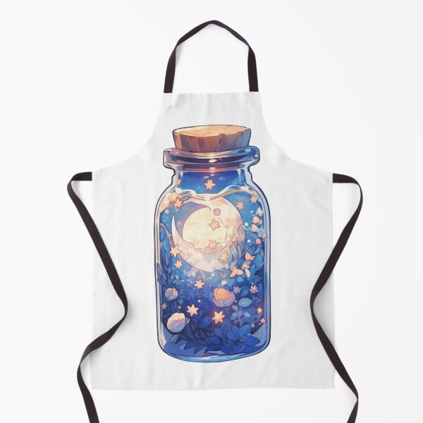 Item preview, Cute Kawaii Blue Moon Brew Flask with Stars and Flowers designed and sold by CozyKawaiiArt.
