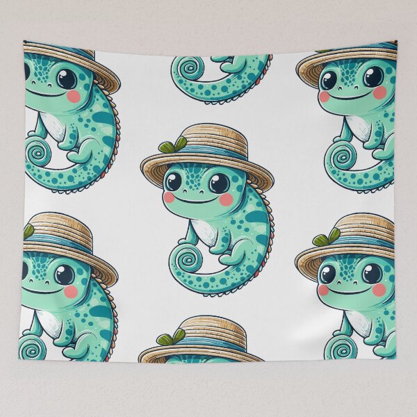 Item preview, Chameleon with Hat designed and sold by ArtfulWeave.