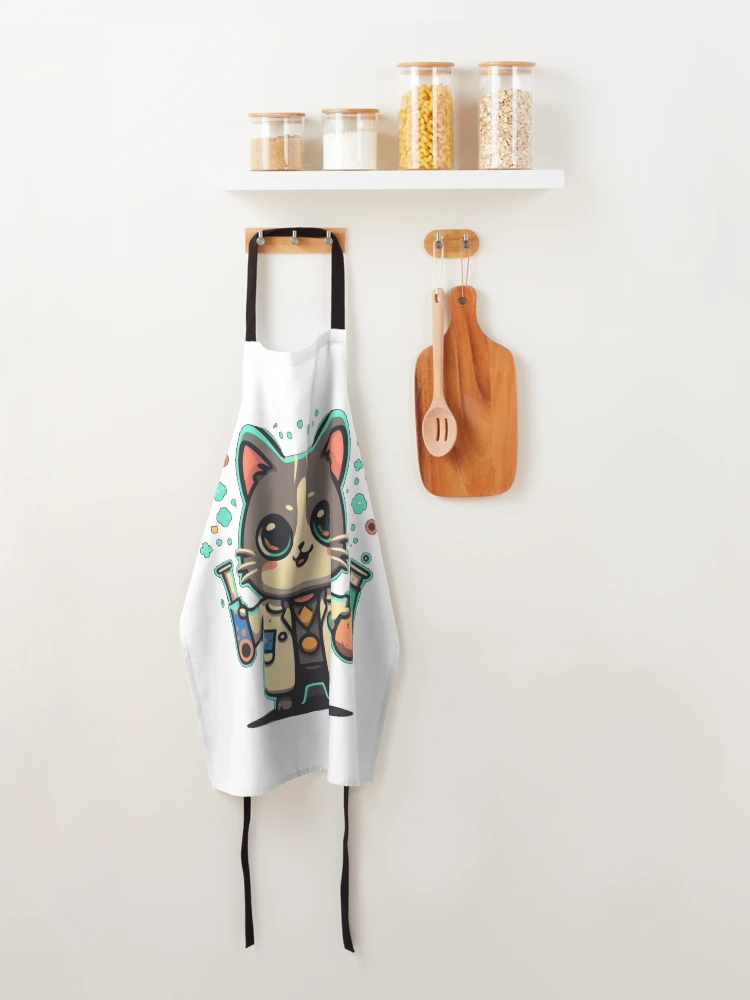 Thumbnail 4 of 6, Apron, Lab cat designed and sold by StickerStyleHub.