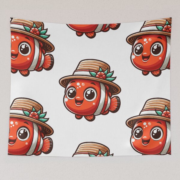 Item preview, Stylish Clownfish with Hat designed and sold by ArtfulWeave.