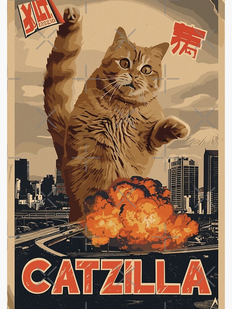 "Catzilla" Poster for Sale by universepod | Redbubble