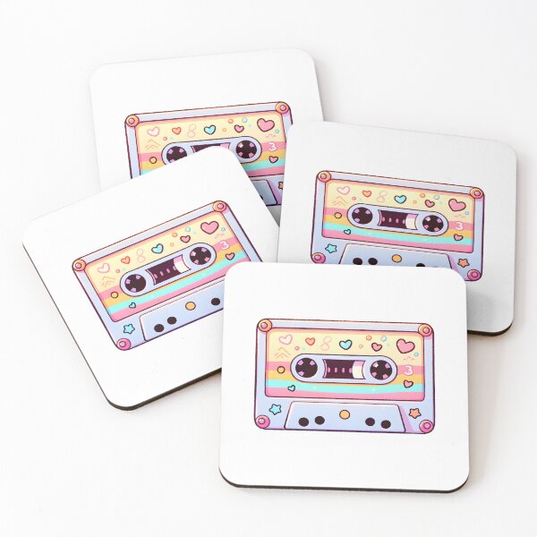 Item preview, Retro Love-Themed Cassette with Pastel Tones designed and sold by UmbrellaStudio1.