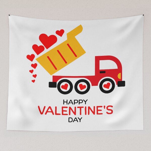 Item preview, Happy Valentines Day Cute Dump Truck Kids Valentine designed and sold by darkskydelights.