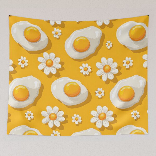 Item preview, Serenity on a Plate: Fried Eggs with Chamomile Bliss designed and sold by PixelCatalyst.