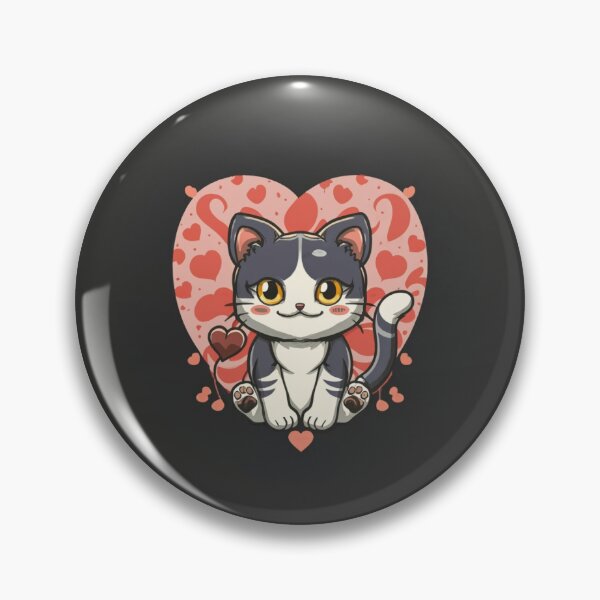 Item preview, Cute kitty with hearts on Valentines Day designed and sold by WienMerch.