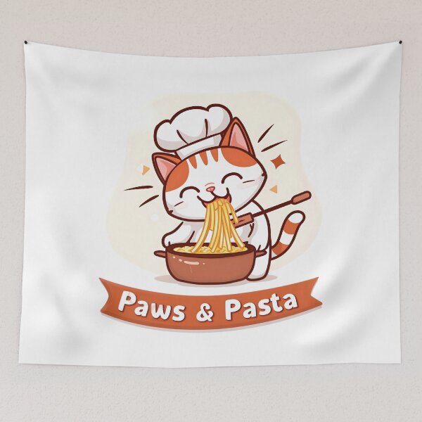 Item preview, Catnip Chef's Delight: 'Paws & Pasta' designed and sold by AI-Only Creations.
