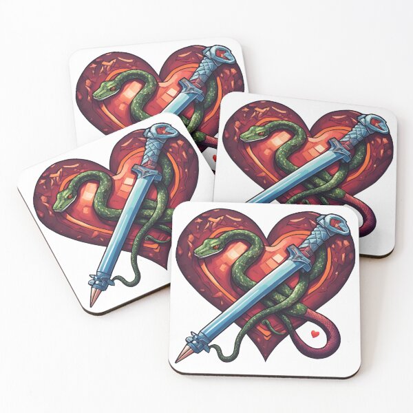 Item preview, Abstract image with a snake, a sword and a heart designed and sold by Absolwent.