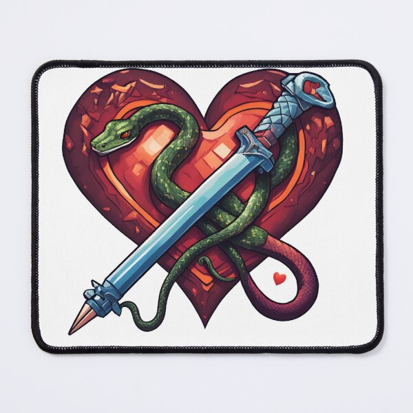 Item preview, Abstract image with a snake, a sword and a heart designed and sold by Absolwent.
