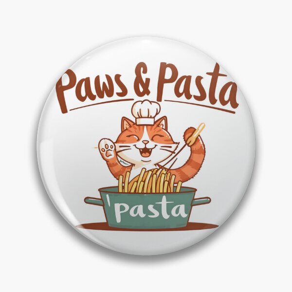 Item preview, Feline Feast Fiesta: 'Paws & Pasta' designed and sold by AI-Only Creations.