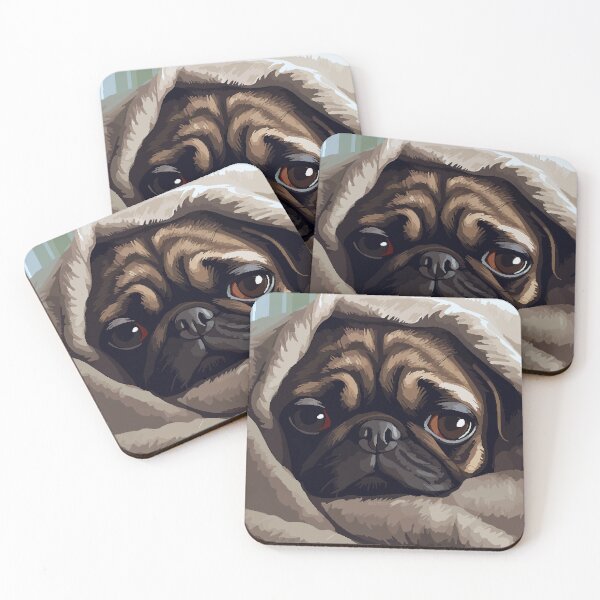 Item preview, Pug in Blanket Retro Pixel Art Illustration designed and sold by LVTFCOarts.