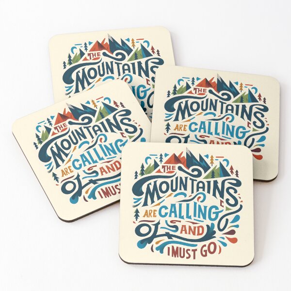 Item preview, the mountains are calling and i must go, typography designed and sold by maxmaj.